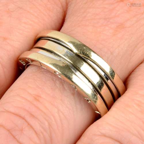 An 18ct gold 'B.Zero1' ring, by Bulgari.Hallmarks for Sheffi...