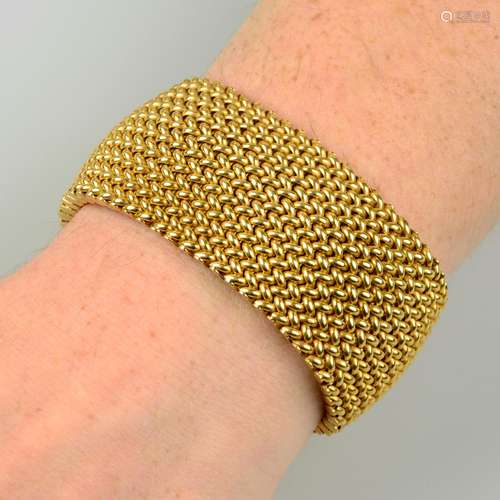 A woven-link bracelet.