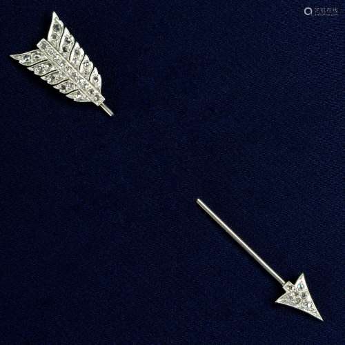 An early 20th century platinum and gold, rose-cut diamond ar...