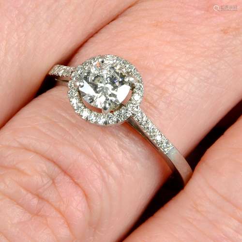 A platinum brilliant-cut diamond ring,