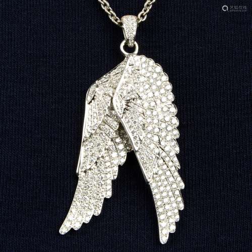 A pair of 18ct gold diamond 'Wings Classic' pendants,