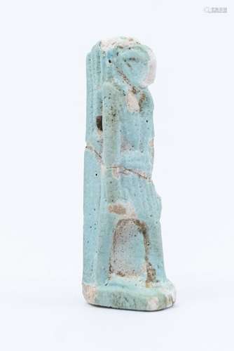 A small Egyptian faience turquoise figure of Thoth, the figu...