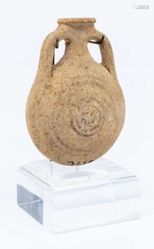 A pottery Pilgrim flask, crica 800 B.C., ex Moshe Dayan Coll...