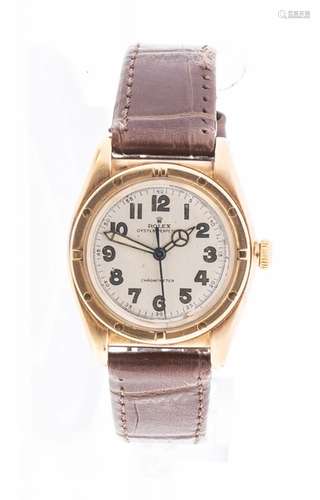 Rolex- a unisex 9ct gold 1940s bubble back Oyster Perpetual ...