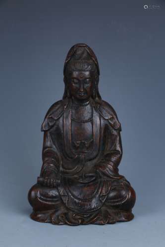 Old Bamboo Statue of Seated Avalokitesvara
