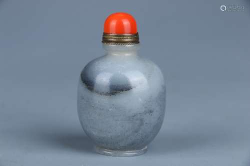 Hetian Jade Blue-and-white Snuff Bottle