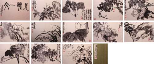 A Chinese Flower, Plant, Fruit Painting Album