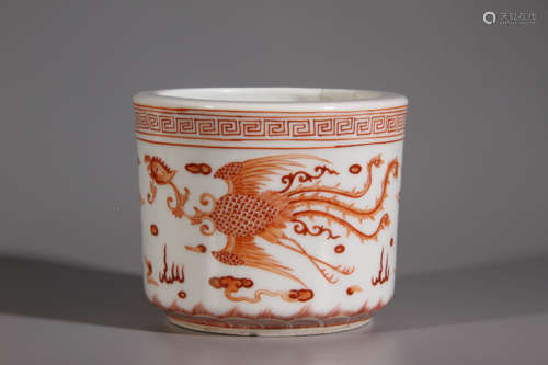 A Double Phoenix Pattern Porcelain Incense Burner