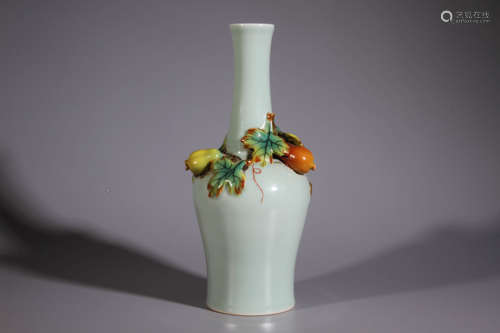 A Grey Glazed with Fruit Porcelain Vase