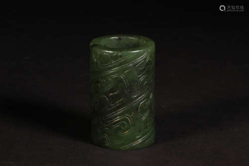 A Green Jade Beast Pattern Lezi