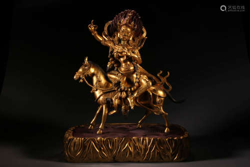 A Gilt Bronze Palden Lhamo Figure Statue