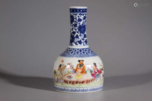 A Blue And White Eight Immortal Porcelain Vase