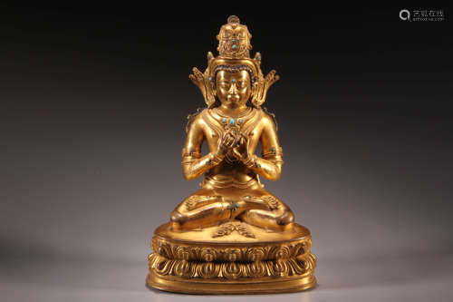 A Gilt Bronze Buddha Figure Statue