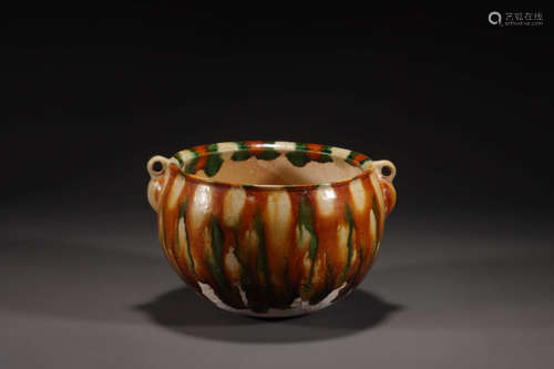 A Tang Three Color Pottery Bowl