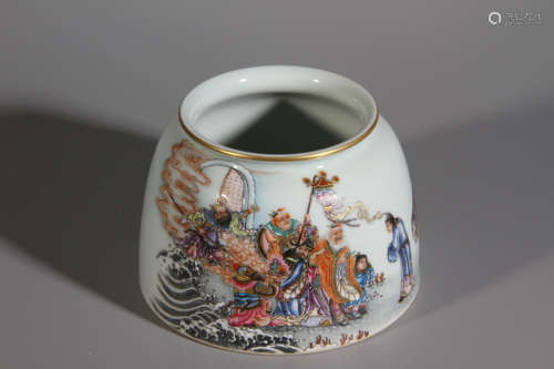 A Character Story Falangcai Porcelain Water Pot