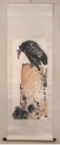 A Chinese Eagle Painting, Pan Tianshou Mark