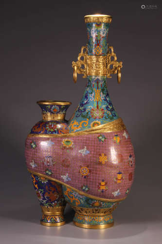 A Bronze Cloisonne Doulbe Vase