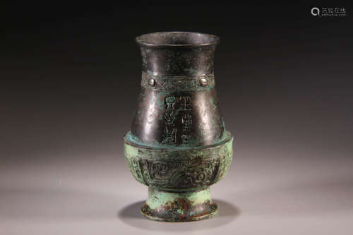 A Chinese Bronze Beast Pattern Vase