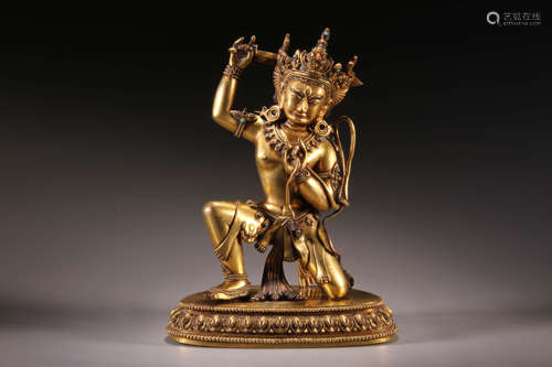 A Gilt Bronze Acalanatha Figure Statue