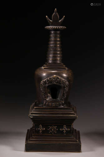 A Bronze Buddha Temple Statue