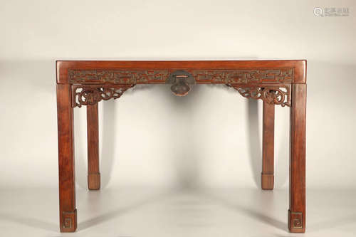 A Huanghuali Dragon Pattern Wood Table