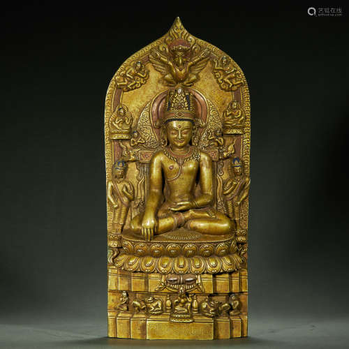 TIBETAN ALLOY BRONZE BUDDHA STATUE,ABOUT 8th-12th CENTURY