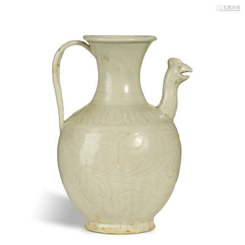 SONG DYNASTY,DING-TYPE WHITE GLAZED CARVED EWER