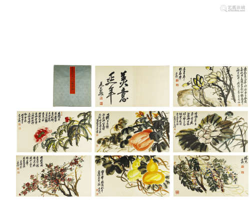 WU CHANGSHUO,CHINESE PAINTING AND CALLIGRAPHY ALBUM