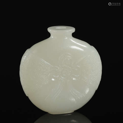 QING DYNASTY,HETIAN JADE SNUFF BOTTLE