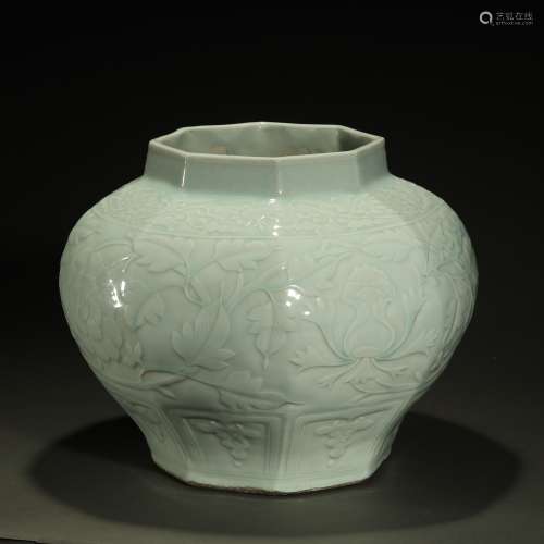 SKY BLUE-GLAZED JAR,SONG DYNASTY