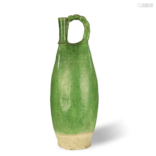 TANG DYNASTY,GREEN GLAZED POTTERY EWER