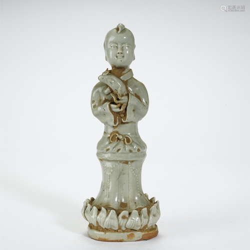 SKY BLUE-GLAZED FIGURE,SONG DYNASTY