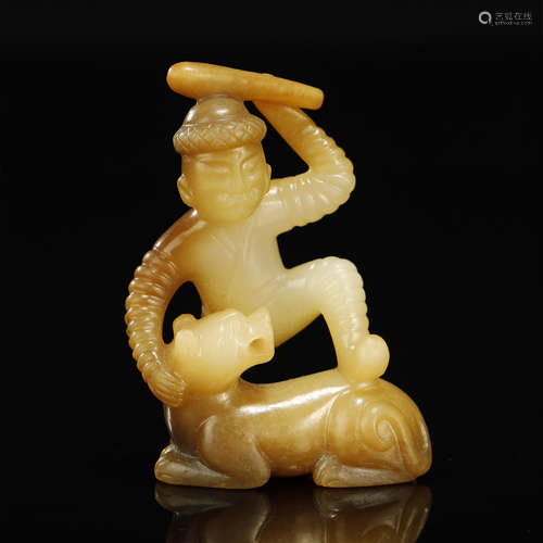 ANCIENT CHINESE,HETIAN JADE FIGURE