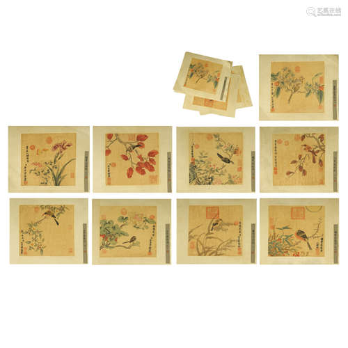 LANG SHINING,A SET OF CHINESE PAINTING AND CALLIGRAPHY