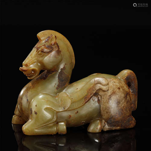 ANCIENT CHINESE,HETIAN JADE HORSE