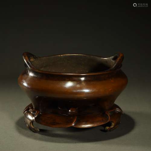 A CHINESE BRONZE CENSER,QING DYNASTY