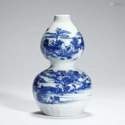 QING DYNASTY,BLUE AND WHITE VASE