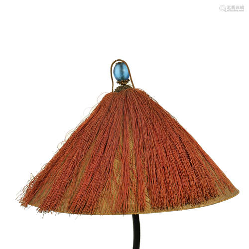 A CHINESE MANDARIN OFFICIAL’S SUMMER HAT,QING DYNASTY