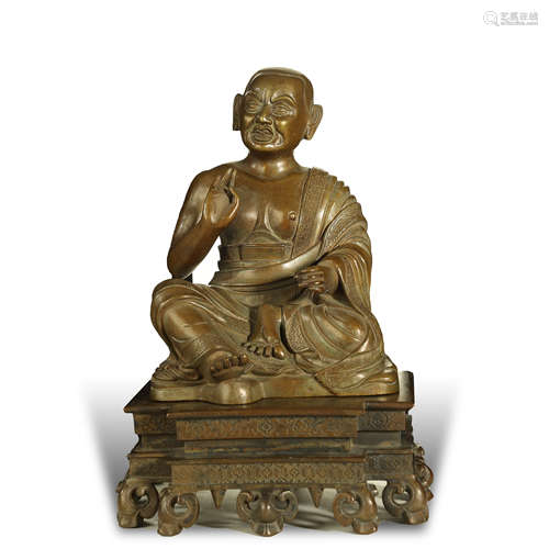 OLD TIBETAN ALLOY BRONZE BUDDHA STATUE,ABOUT 8th-12th CENTUR...