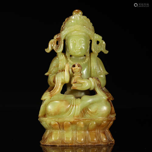 ANCIENT CHINESE,A RARE JADE BUDDHA STATUE