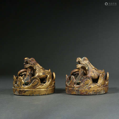 CHINESE HAN DYNASTY GILT BRONZE