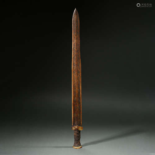 CHINESE HAN DYNASTY SWORD DECORATED WITH HETIAN JADE