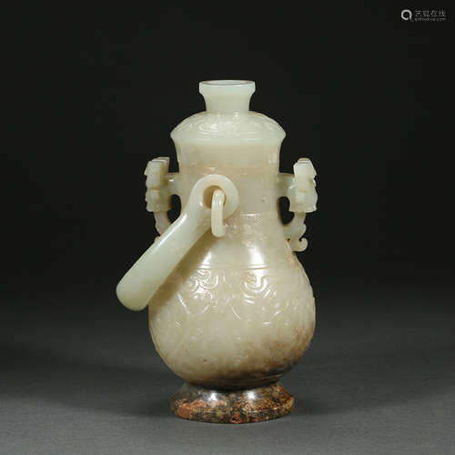 CHINESE HETIAN JADE VASE, QING DYNASTY