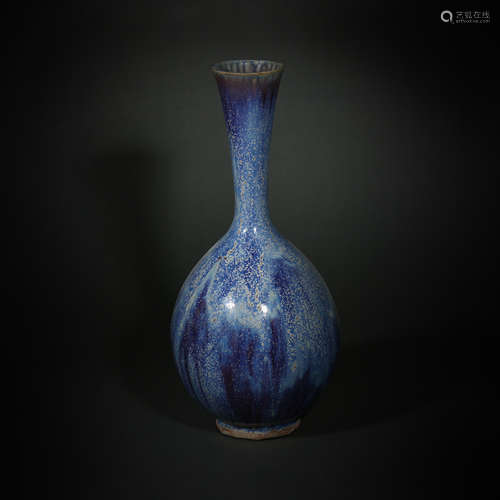 CHINESE JIN DYNASTY JUN WARE SKY BLUE GLAZE FLASK