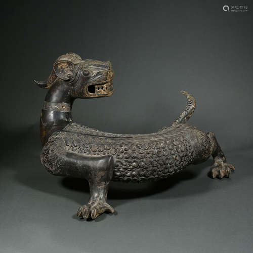 BRONZE BEAST, WARRING STATES PERIOD, CHINA