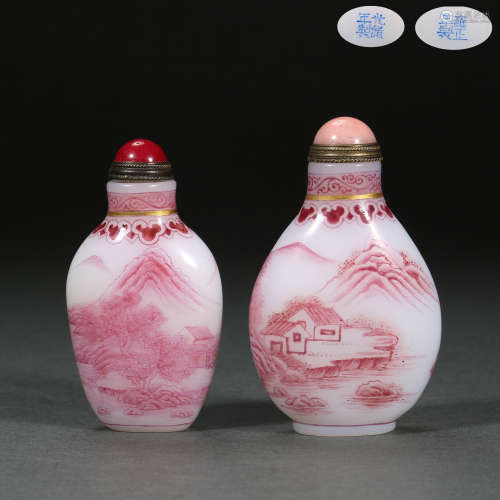 A GROUP OF CHINESE GLAZED SNUFF BOTTLES, QING DYNASTY