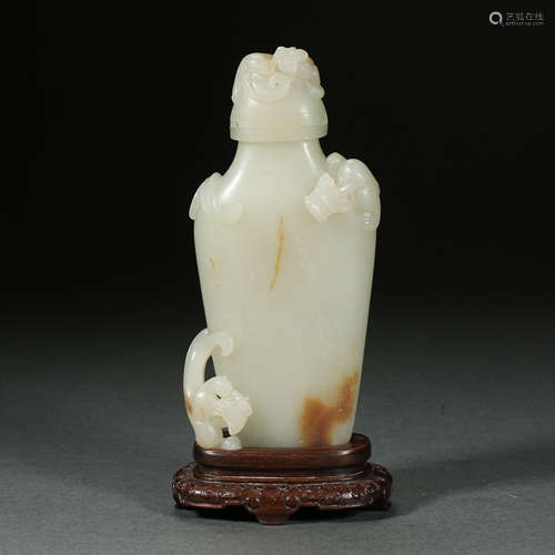 CHINESE HETIAN JADE VASE, QING DYNASTY