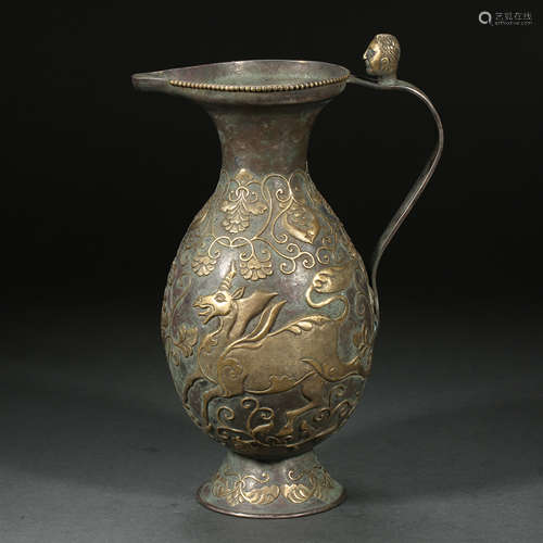 GILT SILVER POT, PERSIAN CULTURE