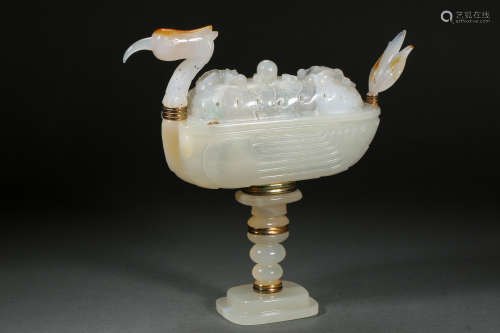 CHINESE AGATE AROMA STOVE,  QING DYNASTY