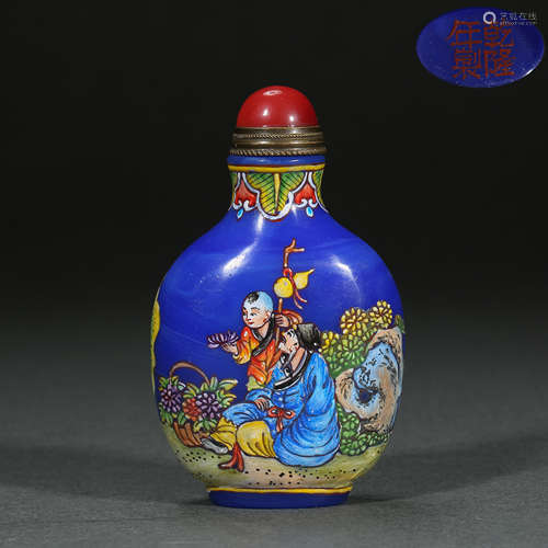 CHINESE GLAZED SNUFF BOTTLE, QING DYNASTY